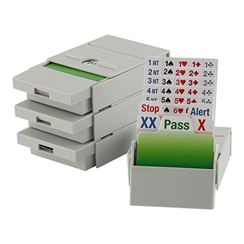 Bridge Partner Bidding Boxes- 100% Plastic cards - Gris