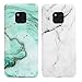 Produktbild Edauto Kompatibel mit Huawei Mate 20 Pro Marmor Handyhülle Hülle Case Silikon Transparent Tasche Cover Durchsichtige Schutzhülle Softcase Handycover Rückhülle Skin Schale Bumper See blau GrauWeiß