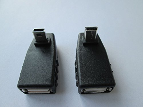 Pair Up + Down Rechtwinklige 90degree Mini-USB-B-Stecker auf USB A Buchse Wirts-OTG-Adapter - 3