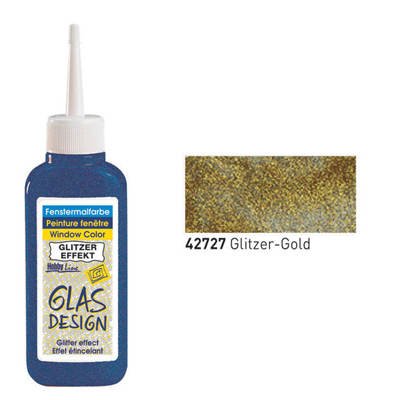 Glas-Design Window-Color-Farbe 80ml, Glitzer-Gold [Spielzeug]
