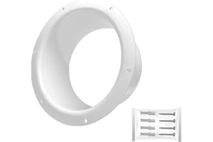 H&C VENT Flangia da parete, 150 mm, raccordo per tubo di ventilazione in PVC, diametro 150 mm, piastra da parete HVAC Elemento del sistema d'aria