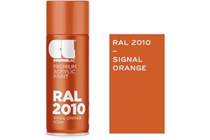 CL COSMOS LAC Cosmos Lac - Peinture acrylique orange - Brillant - Disponible dans de nombreuses couleurs RAL - 400 ml - Idéal pour le bricolage, le surcyclage et d'autres travaux de peinture (RAL 2010 - orange