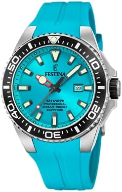 Festina Orologio Uomo Analogico in Acciaio Inossidabile e Gomma Blu