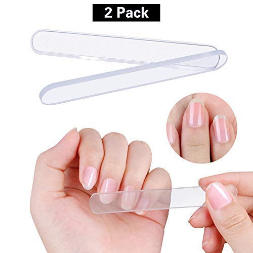 Miss Gorgeous Lima de Uñas de Vidrio Nano Reutilizable para Uñas de Uñas de Superficie Herramientas de Manicura de Uñas Fáciles de Limpiar y Llevar 2pcs / set