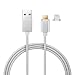 Produktbild Lightning Magnet Textilkabel OKCS Ladekabel Datenkabel USB Schnelllader Magnetisch Adapter für Apple iPhone 7, 7 Plus, 6, 6 Plus, 6s Plus, 5, 5c, 5s, iPad Pro, Mini, Air, Galaxy S7 / Edge, S6 / Edge - in Silber