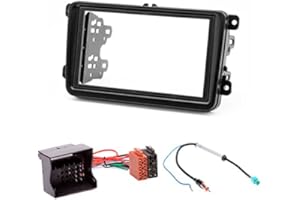 CARAV 08-009-25-8 - Mascherina autoradio doppio DIN per Amarok, Beetle Caddy Golf Passat Polo Tiguan Golf Passat Leon Altea, Octavia Fabia