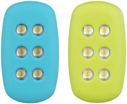 Motion-powered Safety Light (2 Pack) for Running Jogging or Dancing. LED Clips Light Outdoor Reflective Gear for Runners Joggers Pets Dogs Kids Dancer. 15 Lumen ( Green & Blue)
