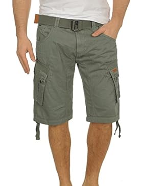 INDICODE Hampton Herren Cargo Shorts Bermuda Shorts kurze Hose mit Gürtel