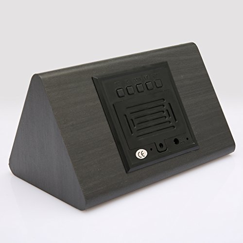 ANTEN Dreieck LED Digital Wecker mit blau Licht mit Geräuschaktivierung, Zeit, Temperatur, Feuchtigkeit, Datum Anzeige - 4