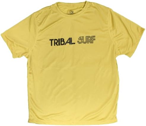 Mens SPF 50 Short Sleeve Loose Fit Fast Dry Rash Guard (Small, Gold)