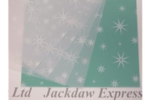JACKDAW EXPRESS Printed Vellum Paper - White Stars A4 100gsm Choose 10 or 25 Sheets Craft (10 Sheets AM681)