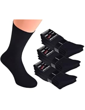 10 bis 100 Paar schwarze Damen- & Herren Socken ohne Gummi 100% Baumwolle, Business-Socken handgekettelt ohne...
