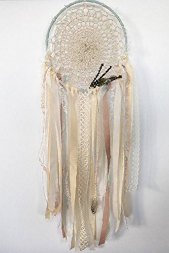 Handmade Custom Boho Chic Crochet Lace & Ribbon Dreamcatcher - Baby Nursery/Room - Bohemian Wedding Wall Decor - Birthday Baby Shower Gift