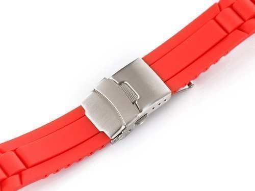 VK von Buran01.com Faltschlieen Silicon Uhrband Wellen ROT 20mm Watch Strap VK von Buran01.com Faltschlieen Silicon Uhrband Wellen ROT 20mm Watch Strap