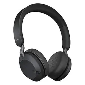 (Renewed) Jabra Elite 45h, On-Ear Wireless Headphones with Up to 50 Hours of Battery Life, Superior Sound with 40mm Speakers, Compact & Lightweight -Titanium Black, Designed in Denmark