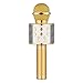 Produktbild Mikrofon Beautiful Fashion 858 Wireless Bluetooth Karaoke Handheld Mikrofon Lautsprecher USB Wiederaufladbares Mikrofon (Color : Gold)