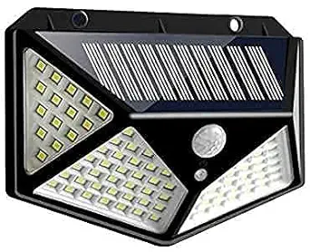 CUBIZ 100 LED Bright Outdoor Security Lights with Motion Sensor Solar Powered Wireless Waterproof Night Spotlight for Outdoor/Garden Wall, Solar Lights for Home