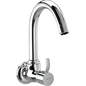 CERA F2008251 Crayon Quarter Turn Brass Fittings Sink Cock (Wall Mounted) (Chrome Finish)