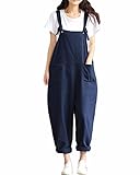  ZANZEA - Mono - Sin mangas - para mujer Azul azul marino 42