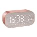 Produktbild VORCOOL Bluetooth Lautsprecher Wecker Radio Wireless Subwoofer Kreative Große Spiegel Bildschirm Temperaturanzeige Nacht Alarm Box für Schlafzimmer (Rose Gold)