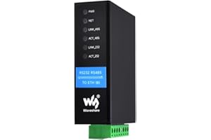 Waveshare RS232 RS485 To RJ45 Ethernet Serial Server Dual Channels Independent Operation Dual Ethernet Ports Common Network Ports Module Bi-Directional Transparent Transmission