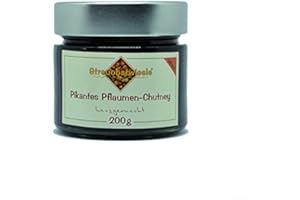 ‎STREUOBSTWIESLE Streuobstwiesle Pikantes Pflaumen Chutney - 200 g - Herzhafte, aromatische Sauce zum Grillen, zum Fondue, zum Raclette, zum Kase, zum Reis...