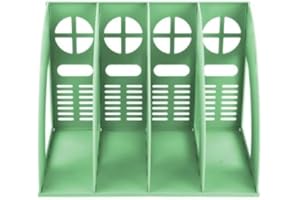 heavenlife Schreibtisch-Ordner, Ordner Organizer a4, Stehordner, 4 Fächer, Zeitschriftenhalter, Zeitschriften-Kunststoffhalter, File Organizer Shelf Bücher Organize für Dokumente, Aufbewahrung (Grün)