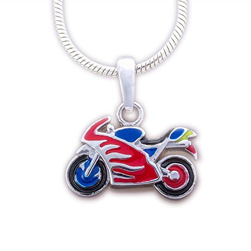 ASS 925 Silber Anhänger Motorrad bicolor rhodiniert Kettenanhängerr 7,5mm x 13,8mm