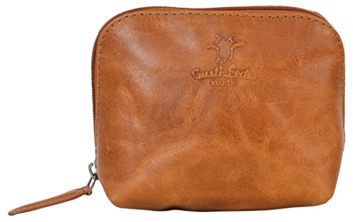 Kosmetiktasche Leder Gusti Leder studio „Leo“ Geldbörse Geldtasche Kulturtasche Wasserfester Innenstoff Kosmetik Tasche Utensilientasche Schminktasche Reisebeutel Beauty Case Hellbraun Braun 2A5-20-1wp - 5