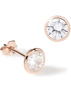 URBANHELDEN - Ohrringe 925 Silber mit Zirkonia Kristall - 1 Paar Ohrstecker Damen Silberschmuck Ohr-Schmuck Studs...