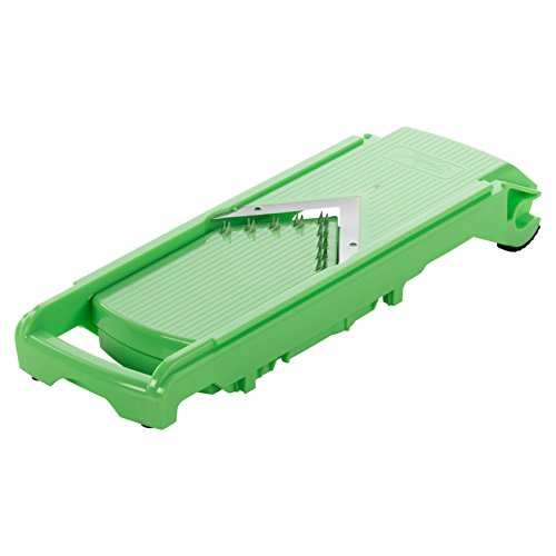 Genius Nicer Dicer Fusion Julietti | 19 Teile | Alles-Schneider | Reiben | Julienne + Spiralen | Hobeln | Würfeln | Schneid-Gerät | TV-NEU Farbe Neon-Grün-Orange - 7