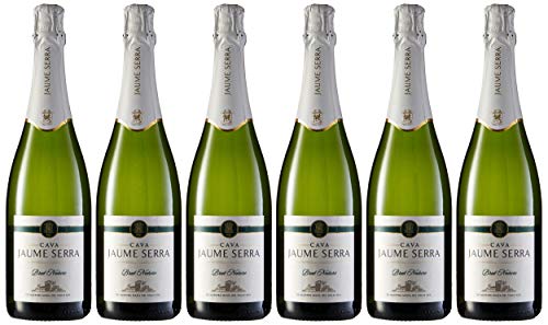 Jaume Serra Brut Nature Cava Brut, Volumen de Alcohol 11,5% - Pack de 6 Botellas x 75 cl - Total: 450 cl