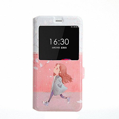 spécification Bester Oneplus X PU Cuir + PC Dessin Animé Case Slim Armor Etui Housse avec Fenêtre (4)