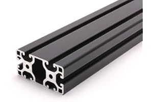 DOLD MECHATRONIK Profilo in alluminio nero, 40 x 80 l, tipo I, scanalatura 8 (leggera), profilo in alluminio 40 x 80 mm, profilo in alluminio 40 x 80, montaggio profilo di sistema, lunghezza standard 200 mm