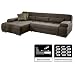 Produktbild Cavadore Eckcouch Boogies mit Longchair links / Schlaf-Sofa mit ausziehbarem Bett und großer Liegefläche / Rückenecht / Inklusive Nierenkissen / Größe: 268x76x173 (BxHxT) / Farbe: Schlamm (braun)