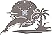 Produktbild Wandtattoo Wanduhr Delfin mit Meer und Palme für Ihren Urlaub Zuhause (Uhr Silber//090 silbergrau)