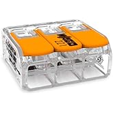 Wago 221-413 Bağlantı Terminali - 10 Adet 3 İletkenli Şeffaf Konnekt&ouml;r | 0,2-4 mm&sup2; kablo kesiti i&ccedil;in uygun, k&uuml;&ccedil;&uuml;k tasarımlı v
