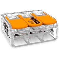 30 Stück Wago 413 Verbindungsklemme 3 Leiter mit Betätigungshebel 0,2-4 qmm kleine Bauform, transparent