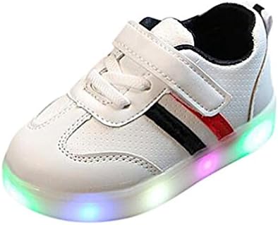 Baby Sandals, HEHEM Baby LED Light up Luminous Sneakers Toddler Kids Children Baby Striped Shoes (Age:4.5-5T, Black)