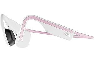 SHOKZ OpenMove Słuchawki z przewodnictwem kostnym, sportowe słuchawki Bluetooth z mikrofonem, wodoodporny bezprzewodowy zestaw słuchawkowy IP55 do biegania, czas odtwarzania 6 godzin, Różowy