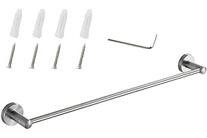 HXcomet Towel Rail Wall Mounted Towel Holder Screw mounting Small Towel Rail for Bathroom and Kitchen SUS 304 Stainless Steel Brushed Finish,Silver (40cm Towel Rail_B_Style)
