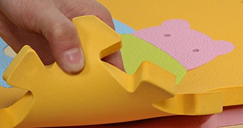 9 Pcs Cute Animal EVA Foam Play Mats Floor Puzzle Crawling Play Game Mat for Baby Kids Childre Toddlers -Bright Color,Environmental Material, Safe to Use