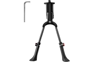 HIULLEN Soporte para bicicleta con dos patas, doble altura regulable de 24 a 28 pulgadas, soporte para bicicleta de montaña, bipitas, soporte para bicicleta de montaña, bicicleta eléctrica, bicicleta