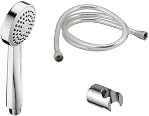 SSSE Plastic And Chrome 150 cm Hand Shower Head, Silver, Hi-gloss Mirror Polish Chrome Finish