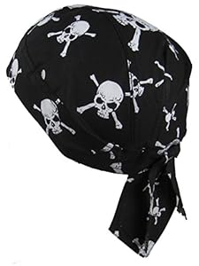 Bandana ajustada con calaveras blancas
