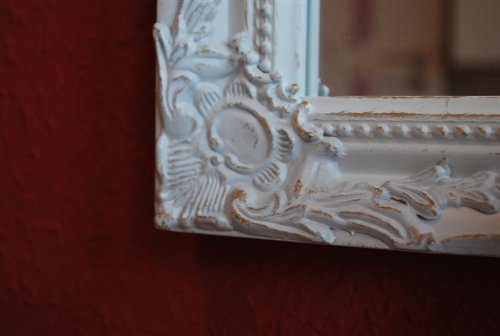 Livitat® Wandspiegel Spiegel 32 x 27 cm antik weiß barock rokoko - 3