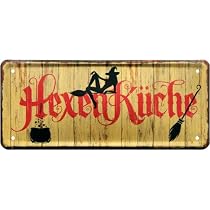 Blechschild „Hexen-Küche“ 28x12 Cm – Witziger Spruch Im Vintage-Design, Perfekt Als Deko Oder Geschenk