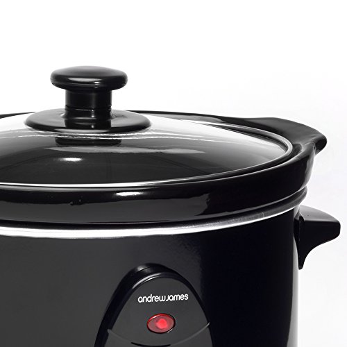Andrew James – 1,5L Premium Schongarer In Schwarz – Mit Sicherheitsglas Und Entnehmbarer, Innerer Keramikschüssel – 3 Temperaturstufen - 5