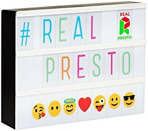 Real Presto A4 Cinematic Light Box With 255 Colour/Black Letters, Emojis, Symbols and USB | Customise Your Own Unique Message | Perfect For Bedrooms, Night Lights and Parties | Energy Efficient LED