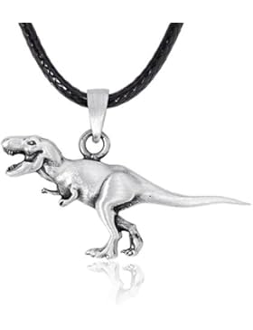 Llords Schmuck | T-Rex Dinosaurier Anhänger Halskette, feinster Zinn Metall Modeschmuck